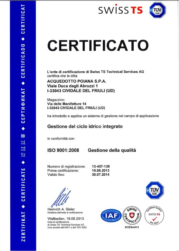 Apri certificato TUV (2013)